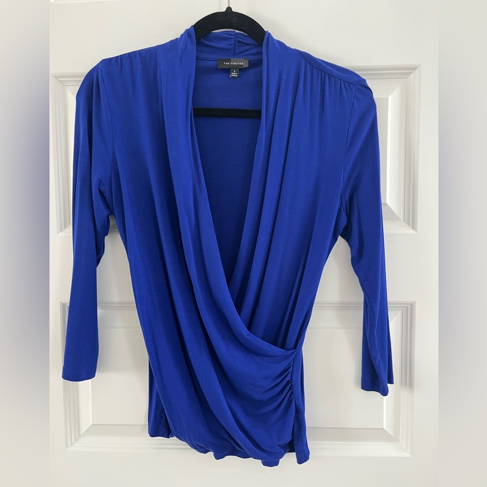 The Limited Royal Blue Wrap Shirt
